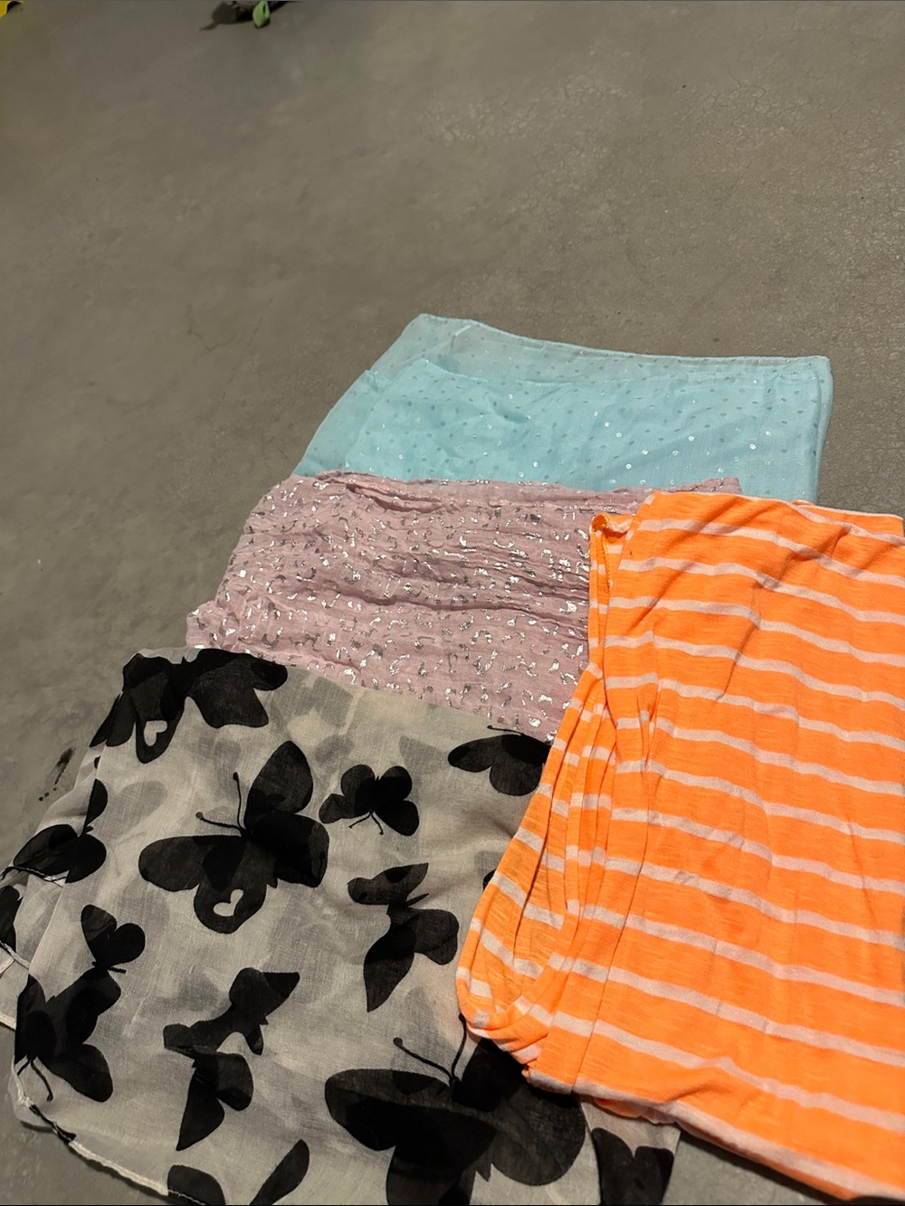 Mixed Color Women's Summer Scarf Bundle - Light Blue, Pink, Orange, Black/White